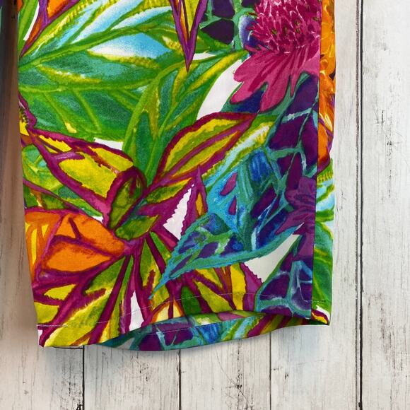 Lauren Ralph Lauren Multicolor Tropical Pull On Straight Crop Pants Plus Size 2X - Picture 3 of 12